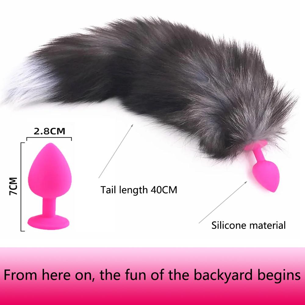 Anal Plug Sex Toy With Long Fox Tail And Sexy Pornographic Sexy Toy Stuffed Behind Buttocks Couple Role-playing Adult Accessorie
