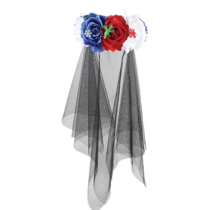 European & American Rose Cosplay Holiday Party Headband - Christmas Floral Hairpiece