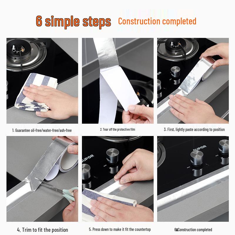 Wasserdichtes Selbstklebeband aus Aluminiumfolie: Schimmelresistent, Schwer entflammbar, Hochtemperaturbeständig zur Abdichtung von Küche & Bad.