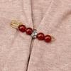 Retro Light Luxury Red Agate Ethnic Handmade Versatile Brooch for Cardigans and Coats