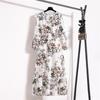 2022 European & American Floral A-Line Dress - Spring, Long Sleeve, Round Neck, Slim Fit