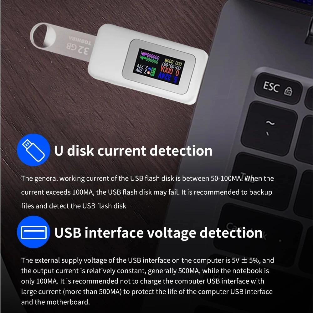 KWS-MX18L 10 in 1 USB Tester DC Digital Voltmeter Amperimetro Current Voltage Meter Detector Power Bank Charger Indicator