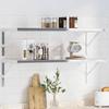 VidaXL Shelf Brackets 4 Pcs 40x2.5x25 Cm Silver Stainless Steel, Wall Support, Wall Shelf Support,, Support 30300