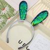 Rabbit Ears Headband Glitter Sequin rabbit Hairbands Shiny Headband Hair Metal Hoop Hair Party Decoration
