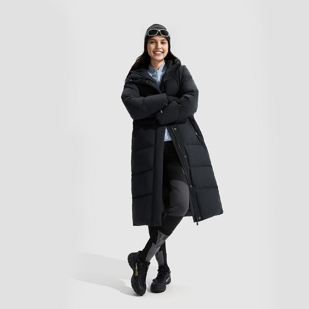 Li-Ning Hot Pot Down Jacket Series Water-Resistant Comfortable Loose Cold-Resistant Warm Casual Solid Color Long Down Coat Women outerwear AYMU242-2