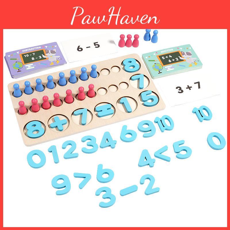Addition Numerical Wooden And Subtraction Mathematical Operation Board Toy Kid