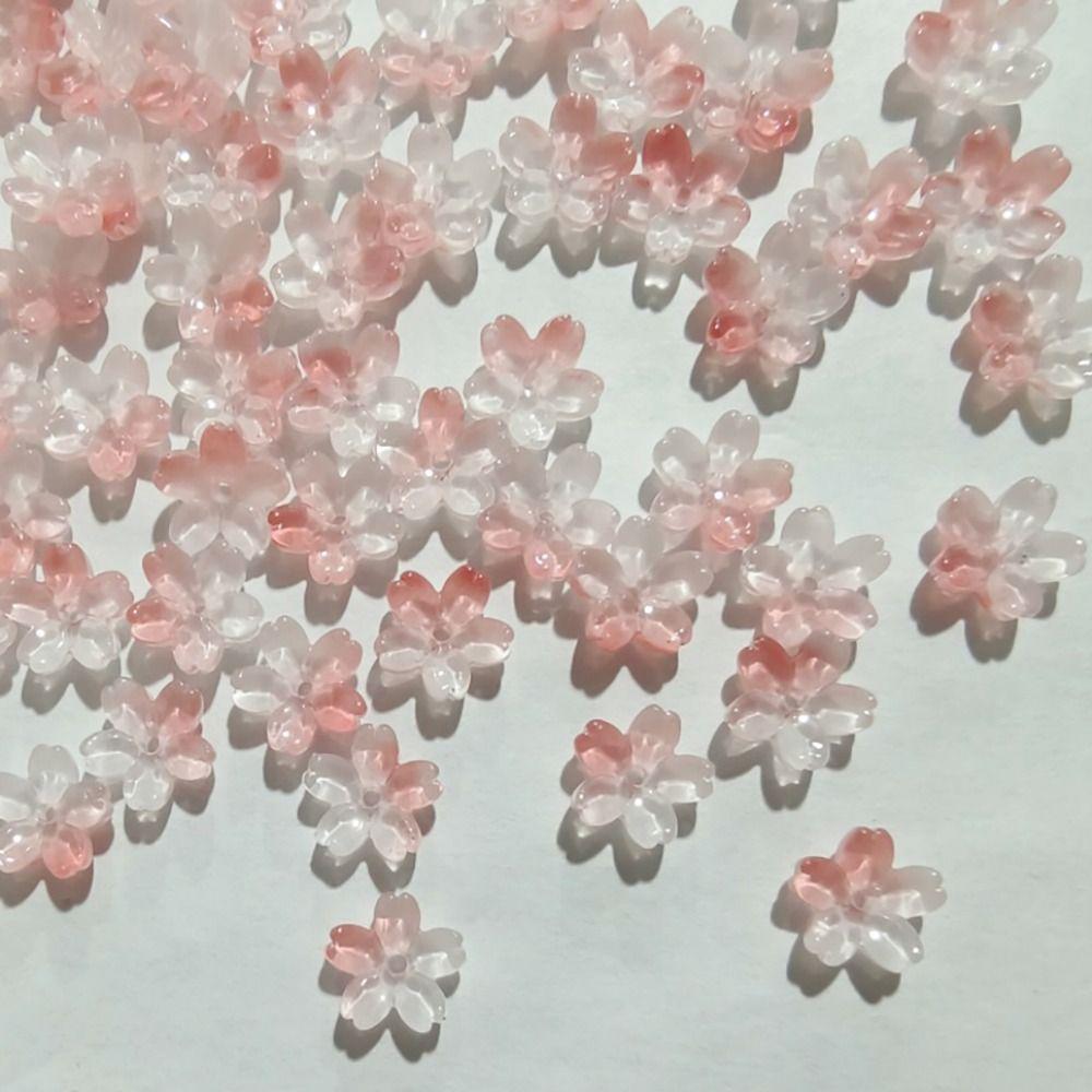 100pcs Transparent Oriental Cherry Beads Gradient Color Jewelry Making Material DIY Accessories
