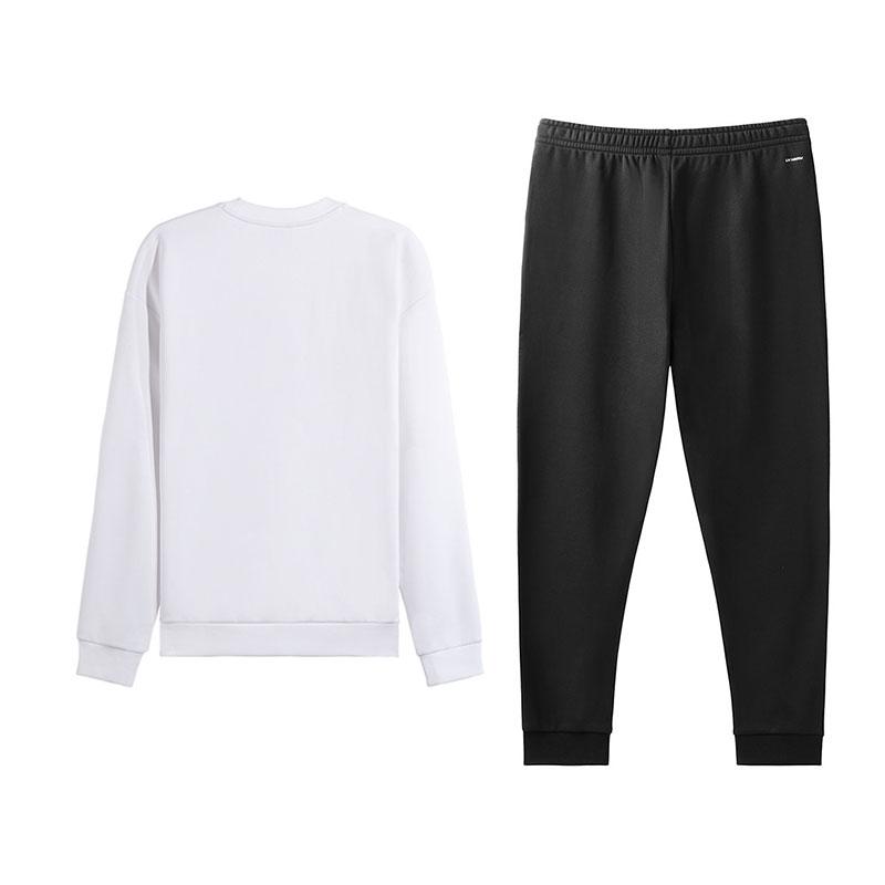 Li Ning Versatile Printed Crew Neck Classic Sweatshirt Comfortable Long Pants Casual Sports Suit Men sweatshirt, pants AWDVH37-2+AKLVC89-1