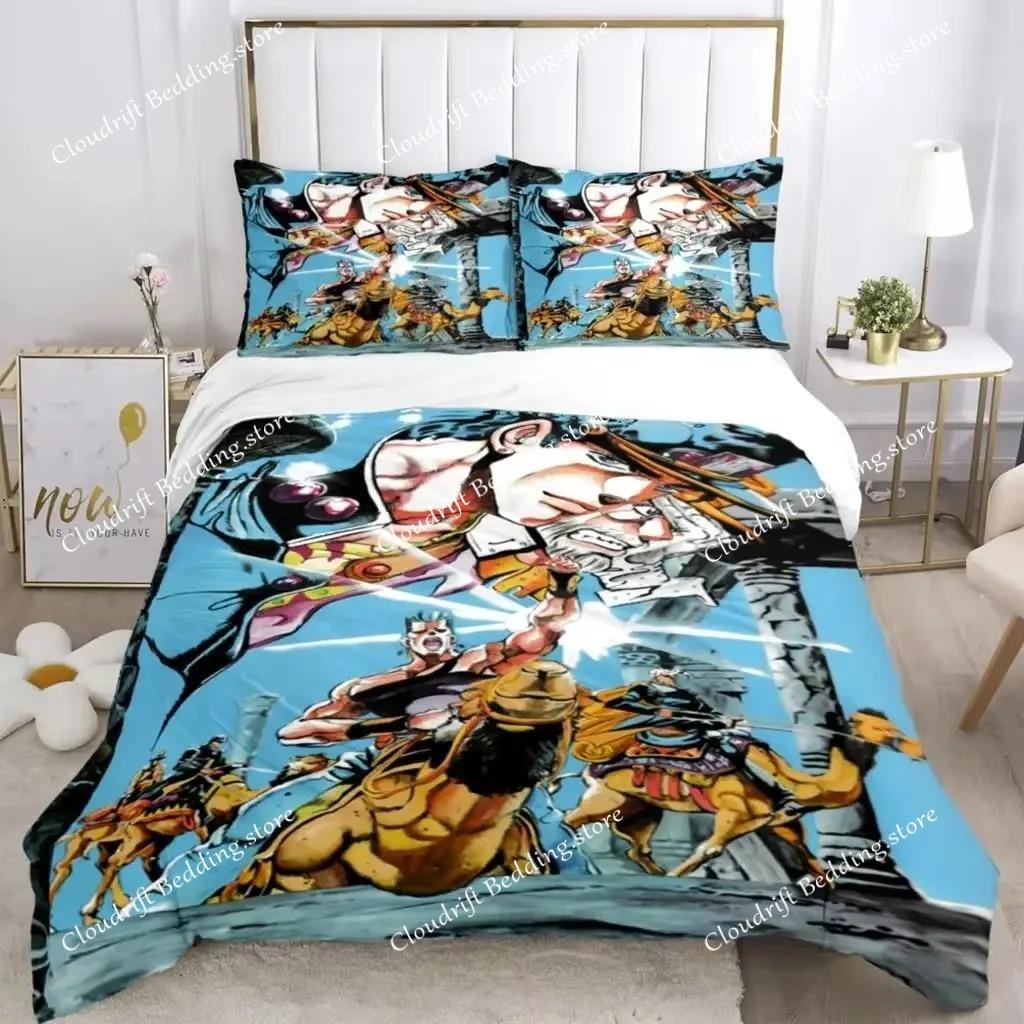 JOJO Anime Print Bedding Set Fashion Article Boys Or Adults For Beds Quilt Covers Pillowcases Bedding Set Gift