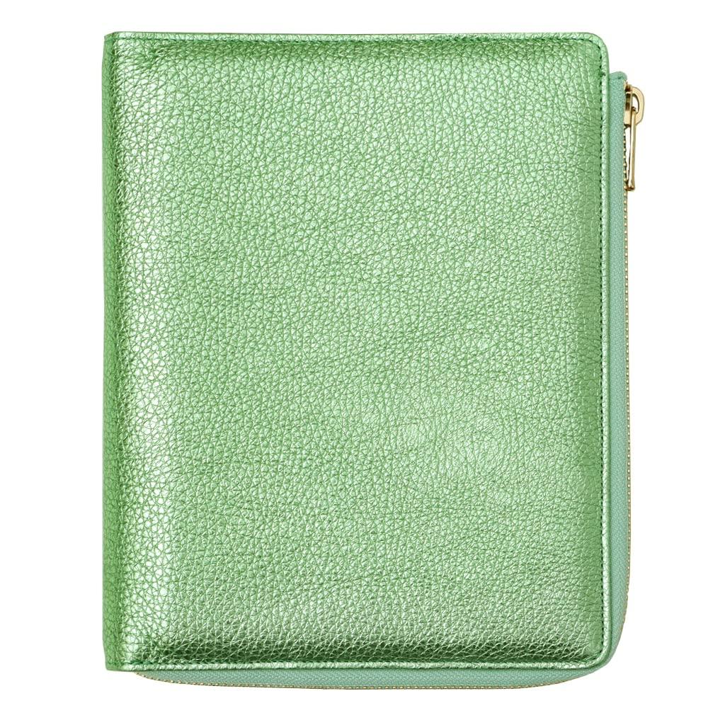 

QUOVADIS Таймер17 Натуральная кожа Обложка органайзера системы на молнии Сверкающий пастельный металлический зеленый [Размер Библии/Большая обложка] (qv936lzspgr)