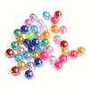 100pcs Mixed AB Color Acrylic Beads Iridescent Shifting Colors Round Beads for Jewelry Making, DIY Crafts Beads for Jewelry Making, Creative Crafting