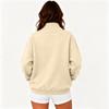 Women's Color Round Neck Loose Fit Long Sleeve Pullover Sweatshirt for Everyday Wear