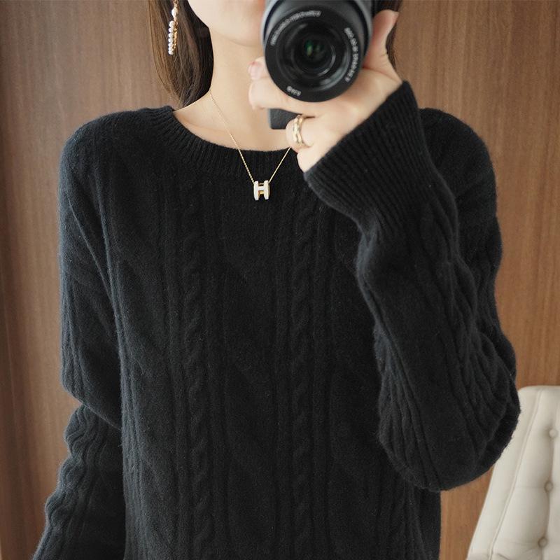 

Женский модный шерстяной свитер – Универсальный дизайн с кабельным узором для тепла и комфорта Extra Large чёрный