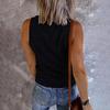 Women's Fashion Color V-neck Sleeveless Button Knitted Tank Top