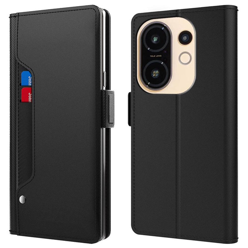 For Vivo S30 5G Case Stand PU Leather Phone Cover Card Holder Mirror