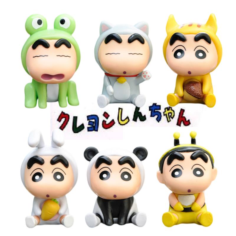 

Милый набор карандашей из 6 фигурок Шин-чана из ПВХ, игрушка, коллекция, украшение, модель, подарок, декор