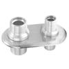 Car 2‑Port Air Conditioner Bulkhead Connector Universal Modification Replacement for Hot RodSilver