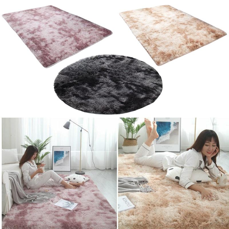 Nordic Style Round Carpet For Bedroom And Living Room Polyester Fiber Material Hand Washable
