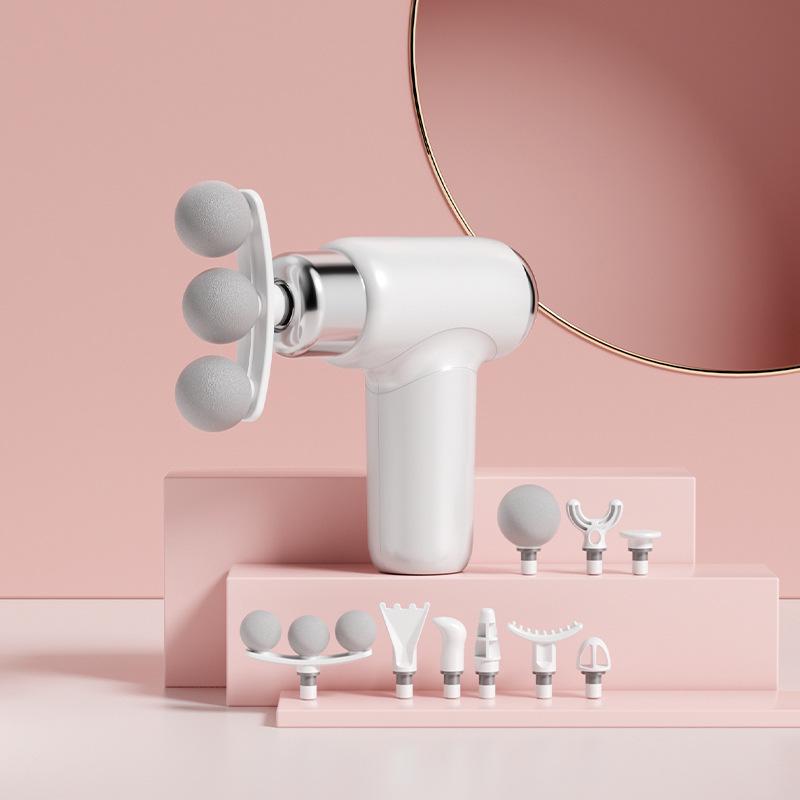 Wu Hen Xing 9-Head Mini Electric Fascia Gun Massager English Version белый