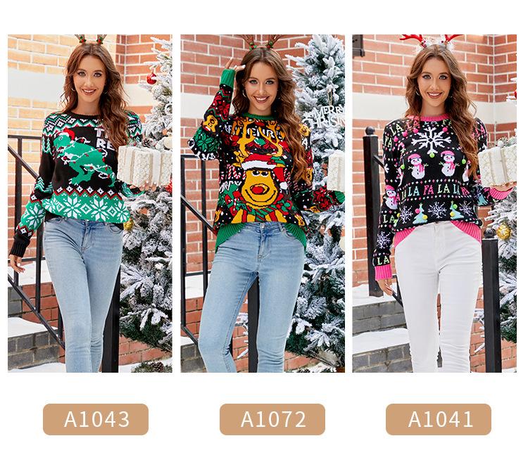 European & American Casual Christmas Snowman Pullover Sweater - 2023 Autumn Winter Cartoon Alpaca Knitwear.