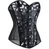 JYL TS black printed mesh sexy shapewear with European and American court corset support