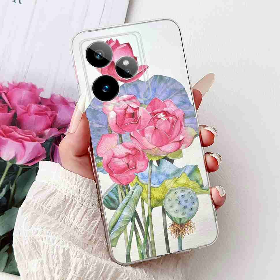 For Realme GT 7 5G 2025 RMX5061 Case Cute Girl New Flowers Soft Silicone TPU Cover For Realme GT7 GT 7T 5G Global Phone Cases