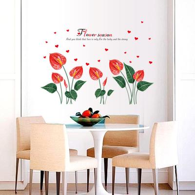 Flower Wall Decal Removable Peel And Stick PVC Stickers Colorful Rose/Morning Glory Floral Wall Murals Decor for Bedroom Living Room Nursery