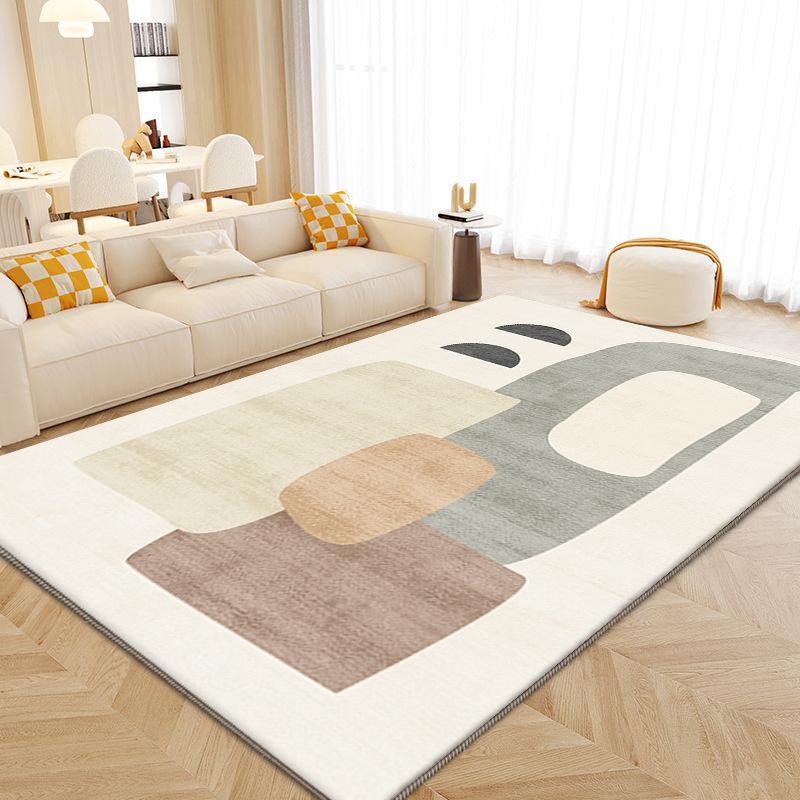 Luxuriöser Teppich aus Kaschmirimitat für Wohnzimmer, Schlafzimmer und mehr – Modernes nordisches Design mit plüschiger Textur, Sofa und Couchtisch, Arbeitszimmer und Garderobe