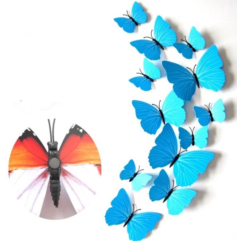 12pcs/Set Colorful 3D Butterflies Wall Sticker Beautiful Butterfly Sticker with Magnet for Kid Room Wall Decals Home Decoration