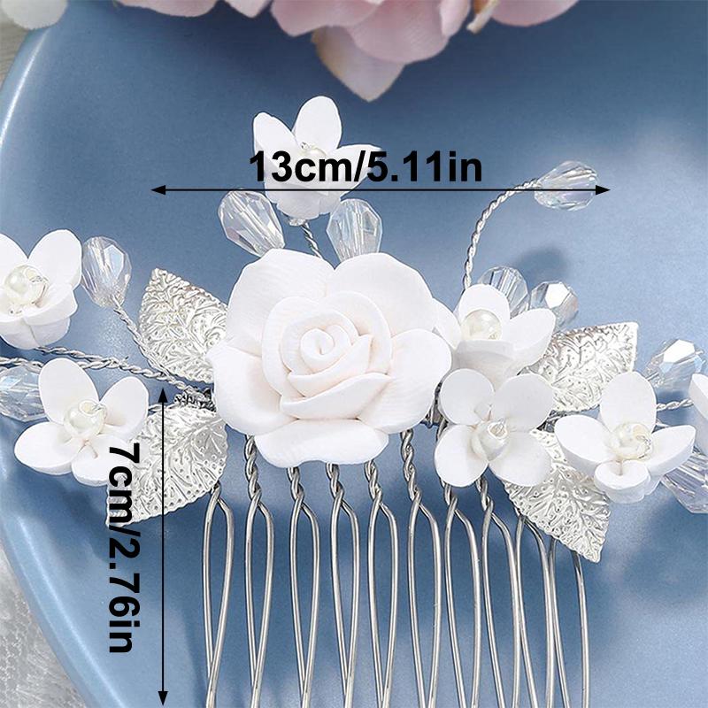 

(YOUU06)Bridal Wedding Hair Accessories Flower Shiny Rhinestones Hair Combs Barrette Jewelry Luxurious Women Bride Headpiece