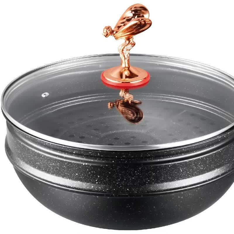 Wutuo Non-Stick Wok with Steamer