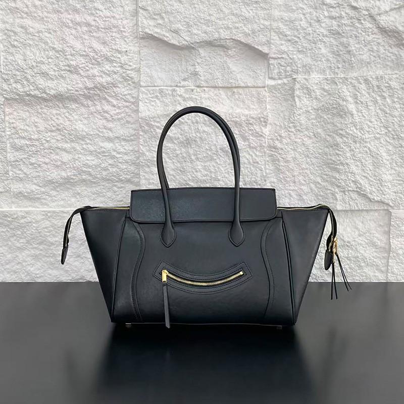 Handbag Smiling Wing Bag Large Capacity Soft Leather Temperament Simple Commuting Tote Female