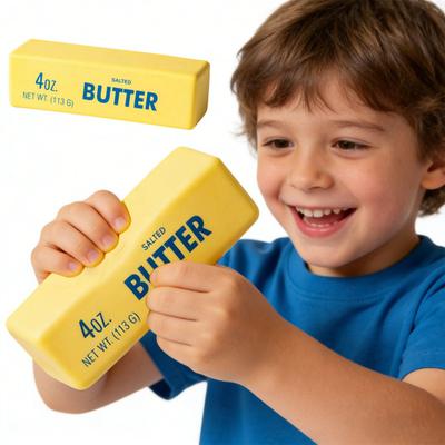 1/2Pcs Slow Rebound Butter Stick Toy Stress Relief Butter Squeeze Toy Soft Stretchy Butter Shaped Fidget Toy Relaxation Tool Party Favors