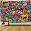 1pc vivid cartoon monster large background banner - colorful 2D party decorationDJH