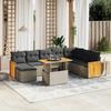 VidaXL Garden Lounge Set with Cushions 9 Pcs, Patio Sofas, Patio Furniture Set, Outdoor Furniture, Grey 3274098