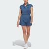 Adidas Go-To Romper Solid Color Logo Embroidery Short Sleeve Jumpsuit Women Jumpsuit Blue IP4197