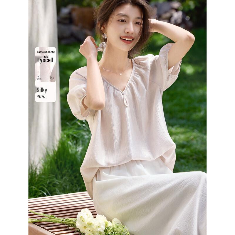 XWI Women s Acetate Lyocell Twist Knot Blouse M