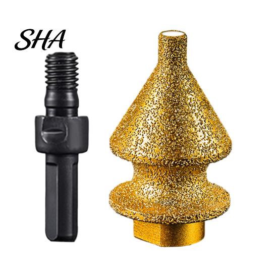 Chamfering Enlarging Polishing Drill Bit Diamond for Grinder, 4-in-1 Hole Saw, Beveling Grinding Head Opener Chamfering/Hole Enlarging/Polishing/Arc