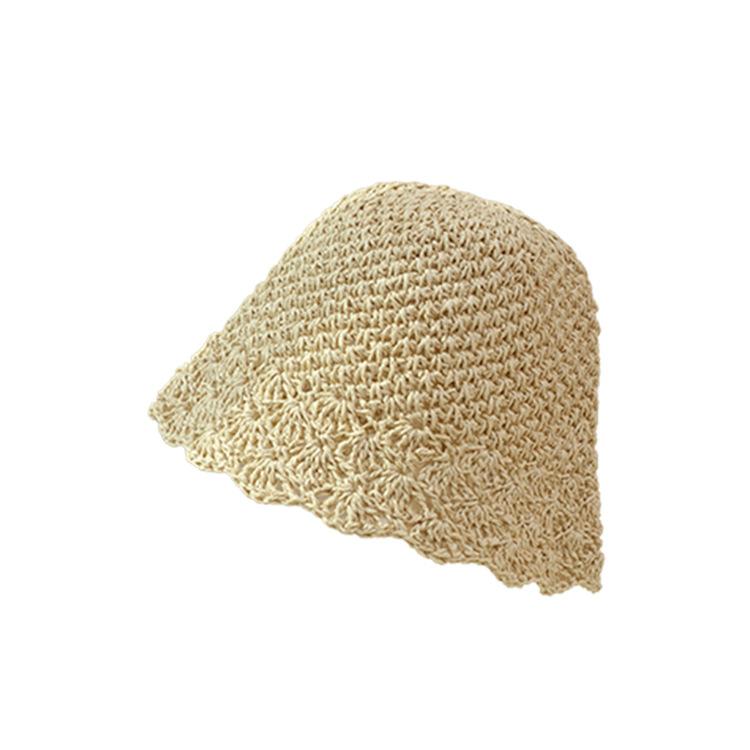 Hat Female Weave Petals Along Straw Hat Female Summer Sun Hat Small Bucket Fisherman Hat