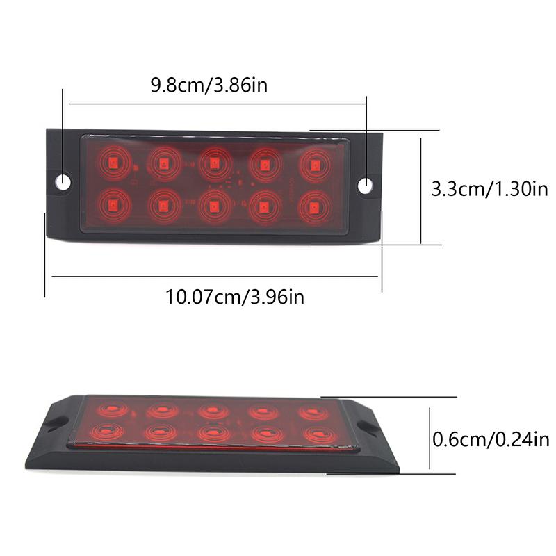 1Pcs 12-24V 10 Leds Trailer Lights Waterproof Double Sides Marker Trailer Lights Car Truck Rear Tail Lamps Warning Signal Lights
