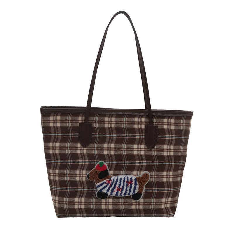 Chic Urban Minimalist Large Tote Handbag For Women Featuring Trendy Plaid Design