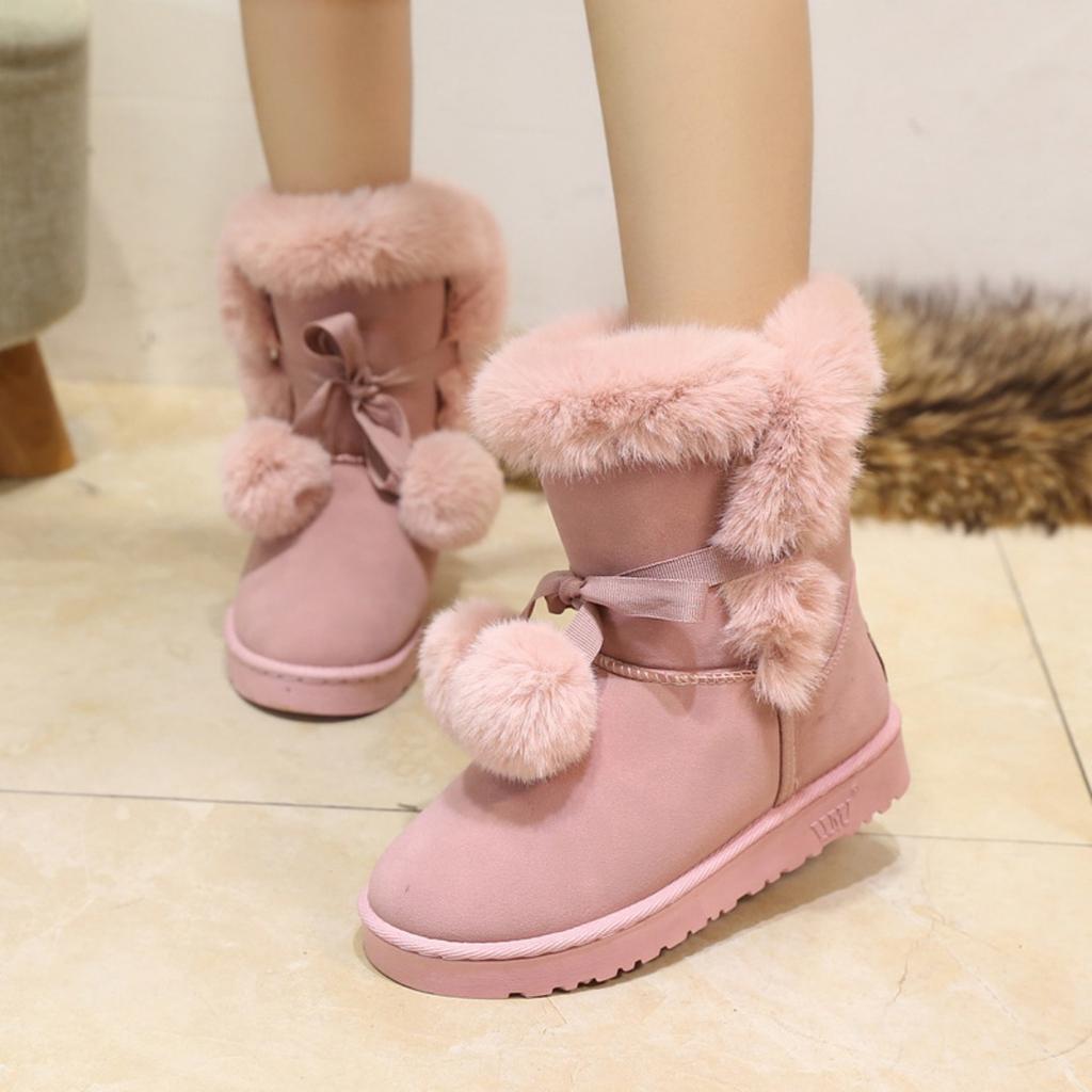 Women's Short Boots, Cute and Warm, Winter Women's Boots with Straps That Open and Close, Round Toe and Warm Velvet Women's Short Boots for One Foot