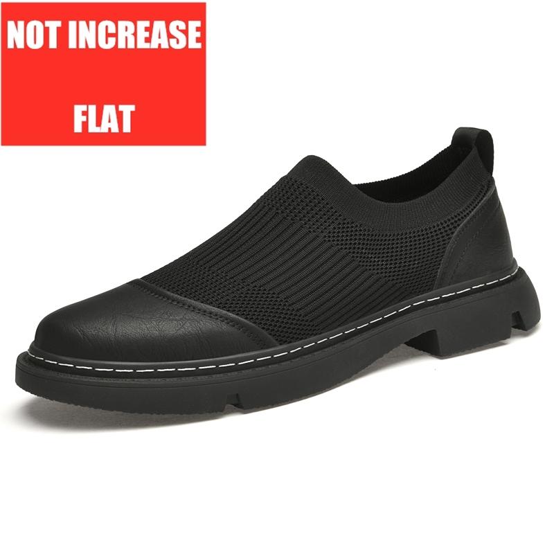 

Весна Лето Мужские Повседневные Лоферы/5см Обувь на Платформе Мужские Лоферы Мягкая Коровья Кожа+сетка Мужские Мокасины Увеличение Роста Обувь для Увеличения Роста 38
