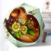 Western Cowboy Hat with Sunflowers and Daisies - Automatic Opening Umbrella, Portable Tri-Fold Design, 8-Bone Iron Frame, , Festival Gift Fo