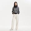 VEROMODA Women's Color Block Striped Knit Sweater with Scarf Detail