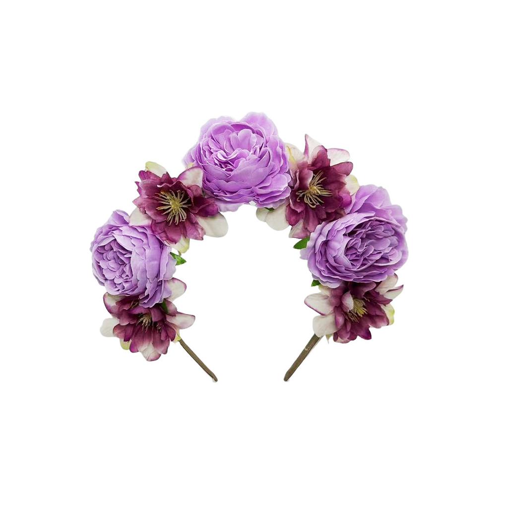 European and American simulated peony flower headbands, super fairy hair accessories, Hawaii beach vacation photo headwear