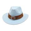 Cappello a Tesa Larga Stile Cowboy Occidentale Tesa Arrotolata Decorazione Stile Etnico Vacanza Viaggio Antivento Cappello a Cilindro