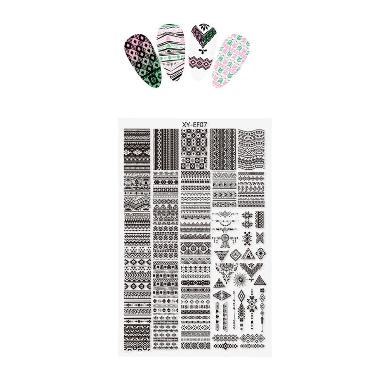 Профессиональные пластины для стемпинга ногтей, цветочные, для французского кончика, шаблоны для дизайна, нержавеющая сталь, для DIY домашнего маникюра, многоразовый инструмент