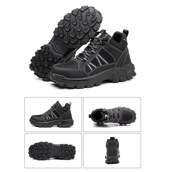 Men's Anti-Puncture Breathable Safety Protective Shoes Steel Toe Wear-resistant Work Boots Men's Protective Hiking Boots Plus Size 36-48