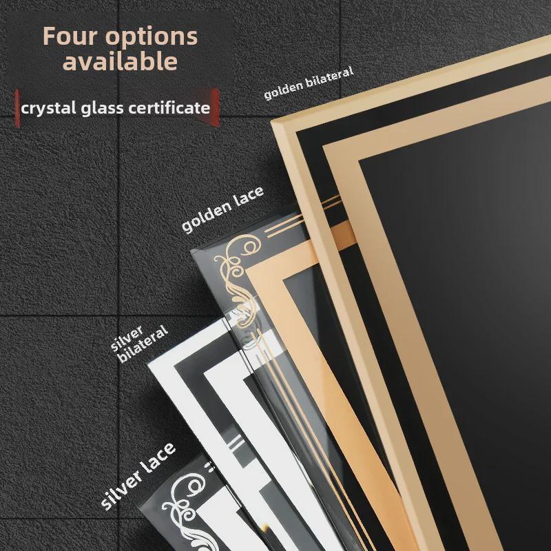 A4 Crystal Glass Certificate & Photo Frame for Table or Wall Display